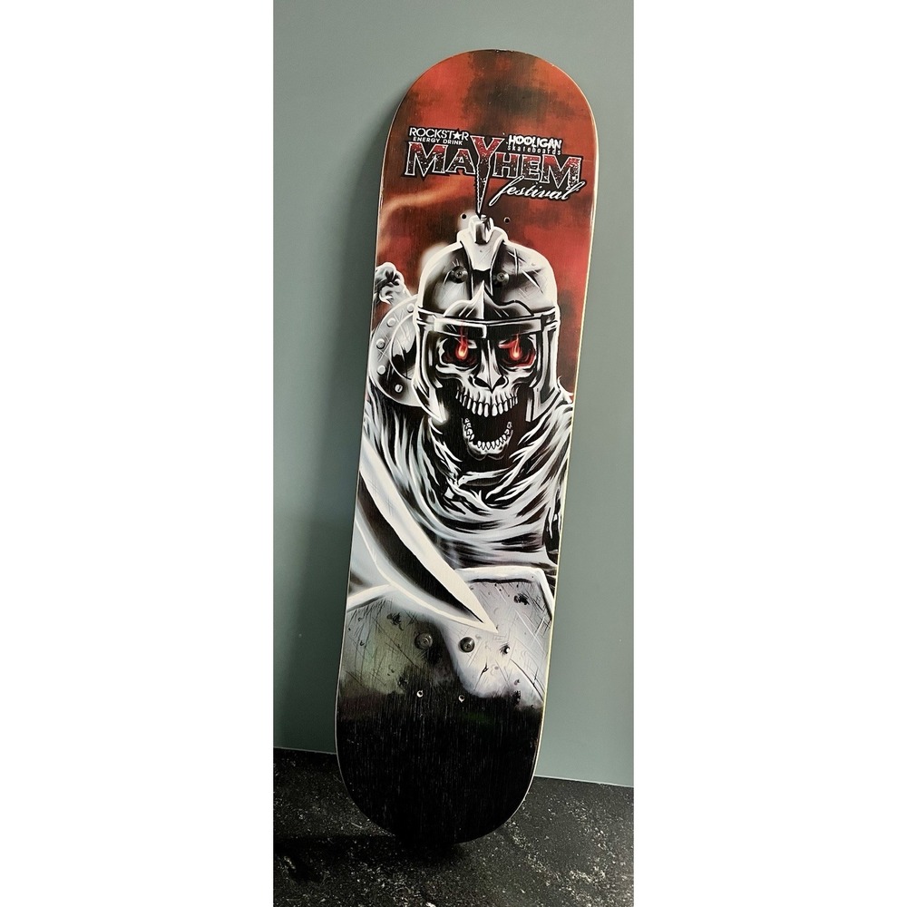 Rockstar Energy Mayhem Festival Skull Skateboard Deck Hooligan‎ – Display Board